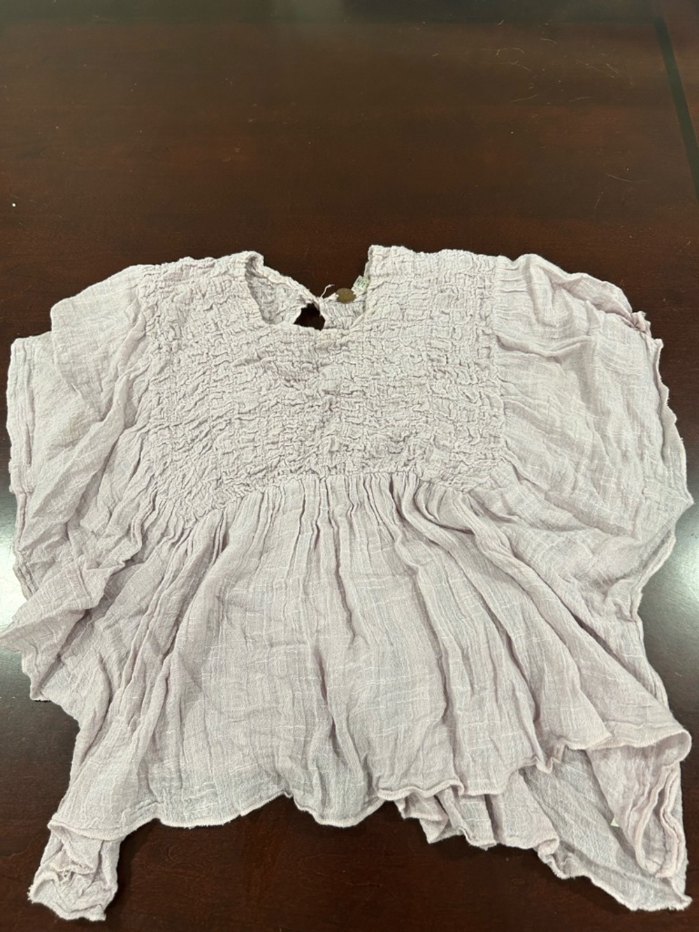 Free People Lavender Smocked Peasant Blouse